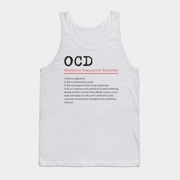 OCD - Obsessive Compulsive Disorder Dictionary Tank Top by GoPath